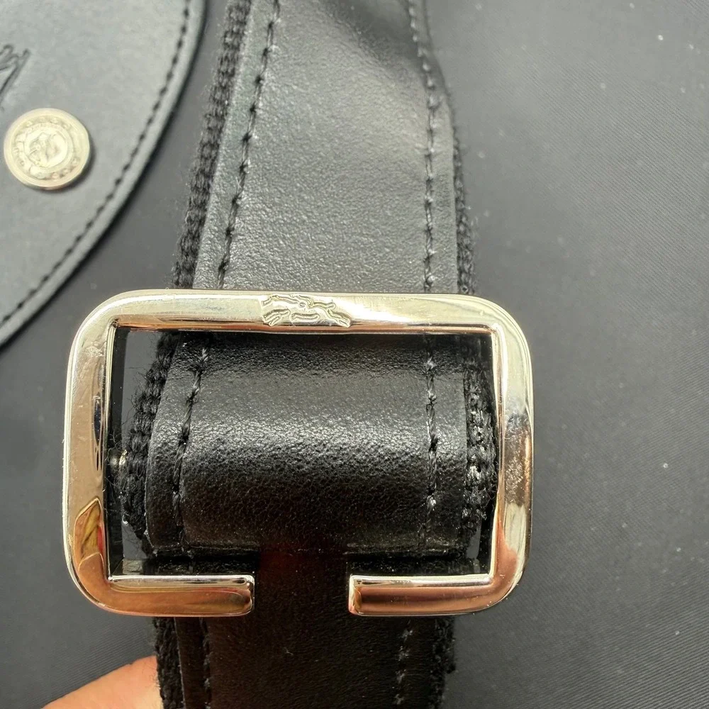 Vintage Longchamp Le Pliage "Déposé" Crossbody / Shoulder Bag Black Nylon France - Picture 7 of 13